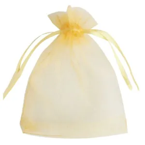 10 Pack Light Gold Organza Bag - 10cm x 14cm