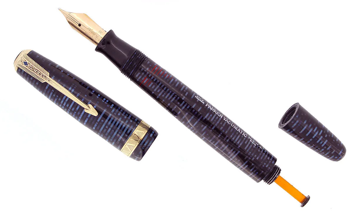 1945 PARKER AZURE PEARL VACUMATIC MAJOR FOUNTAIN PEN GORGEOUS COLOR RESTORED