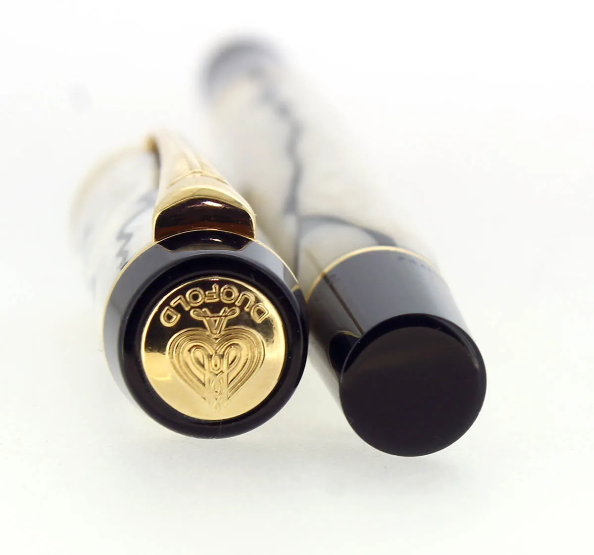 1991 PARKER DUOFOLD BLACK & PEARL ROLLERBALL PEN MADE IN FRANCE