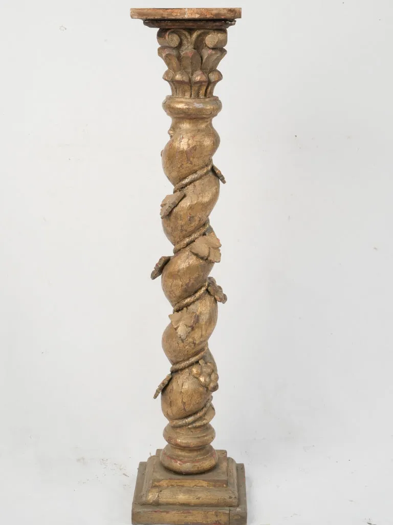 19th Century Twisted Column Pedestal with Grapes 39¾"