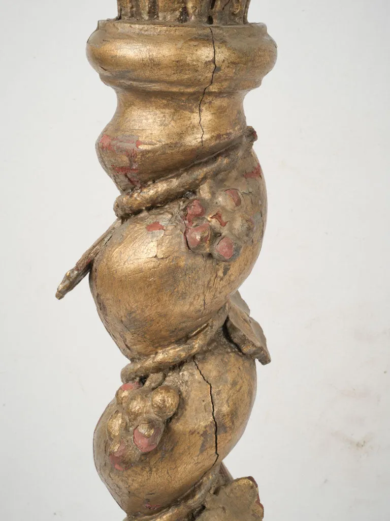 19th Century Twisted Column Pedestal with Grapes 39¾"
