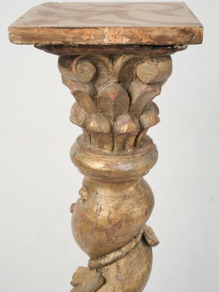 19th Century Twisted Column Pedestal with Grapes 39¾"