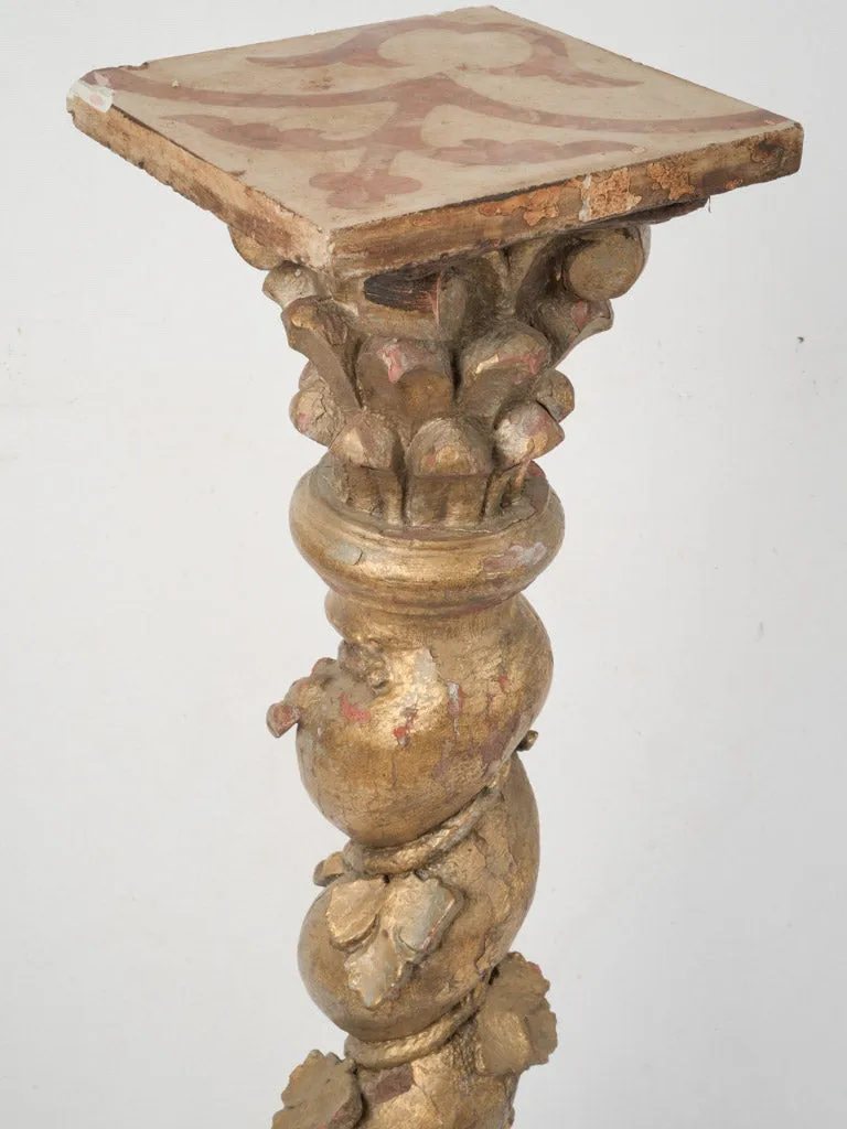 19th Century Twisted Column Pedestal with Grapes 39¾"