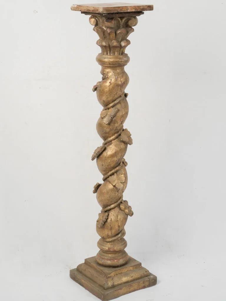 19th Century Twisted Column Pedestal with Grapes 39¾"