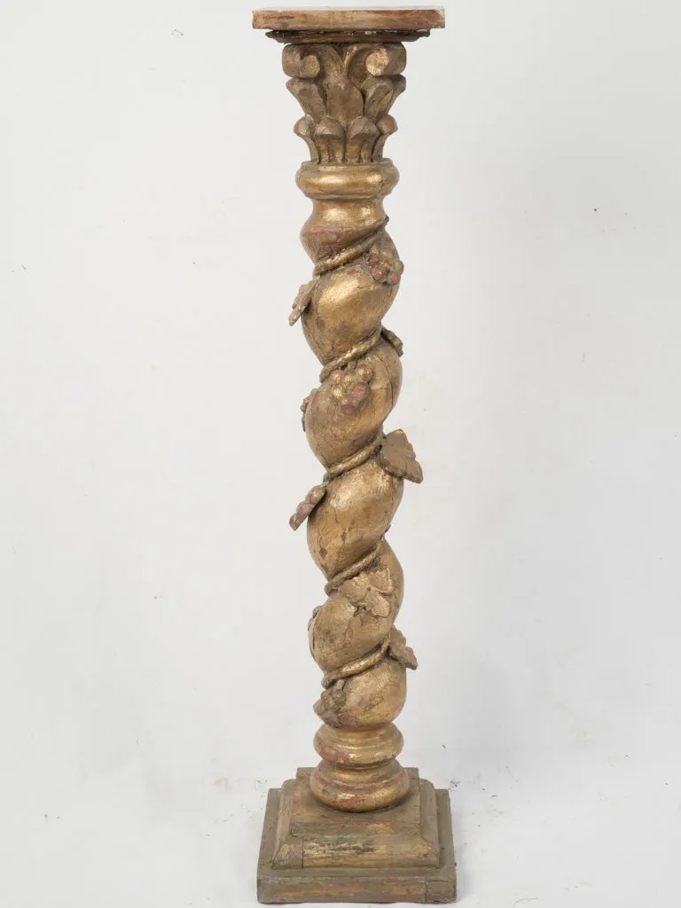 19th Century Twisted Column Pedestal with Grapes 39¾"
