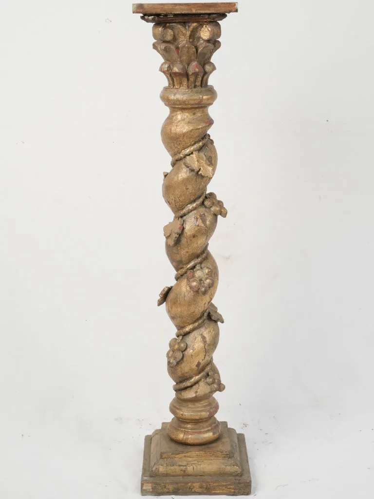 19th Century Twisted Column Pedestal with Grapes 39¾"
