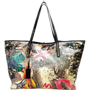 496322BB (L4) Jimmy Choo Tote Bag Beige Coated Canvas