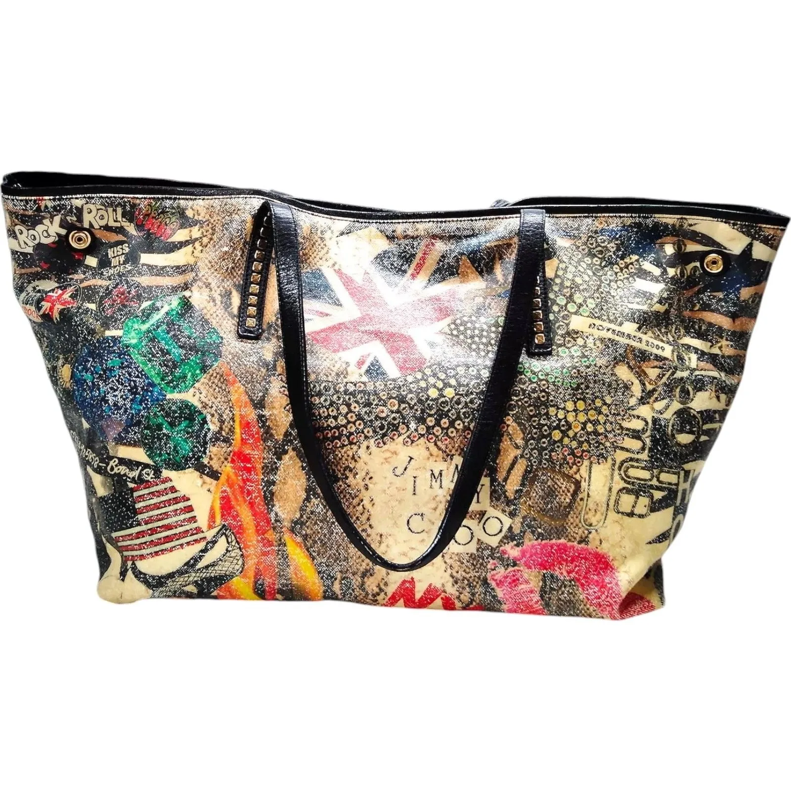 496322BB (L4) Jimmy Choo Tote Bag Beige Coated Canvas