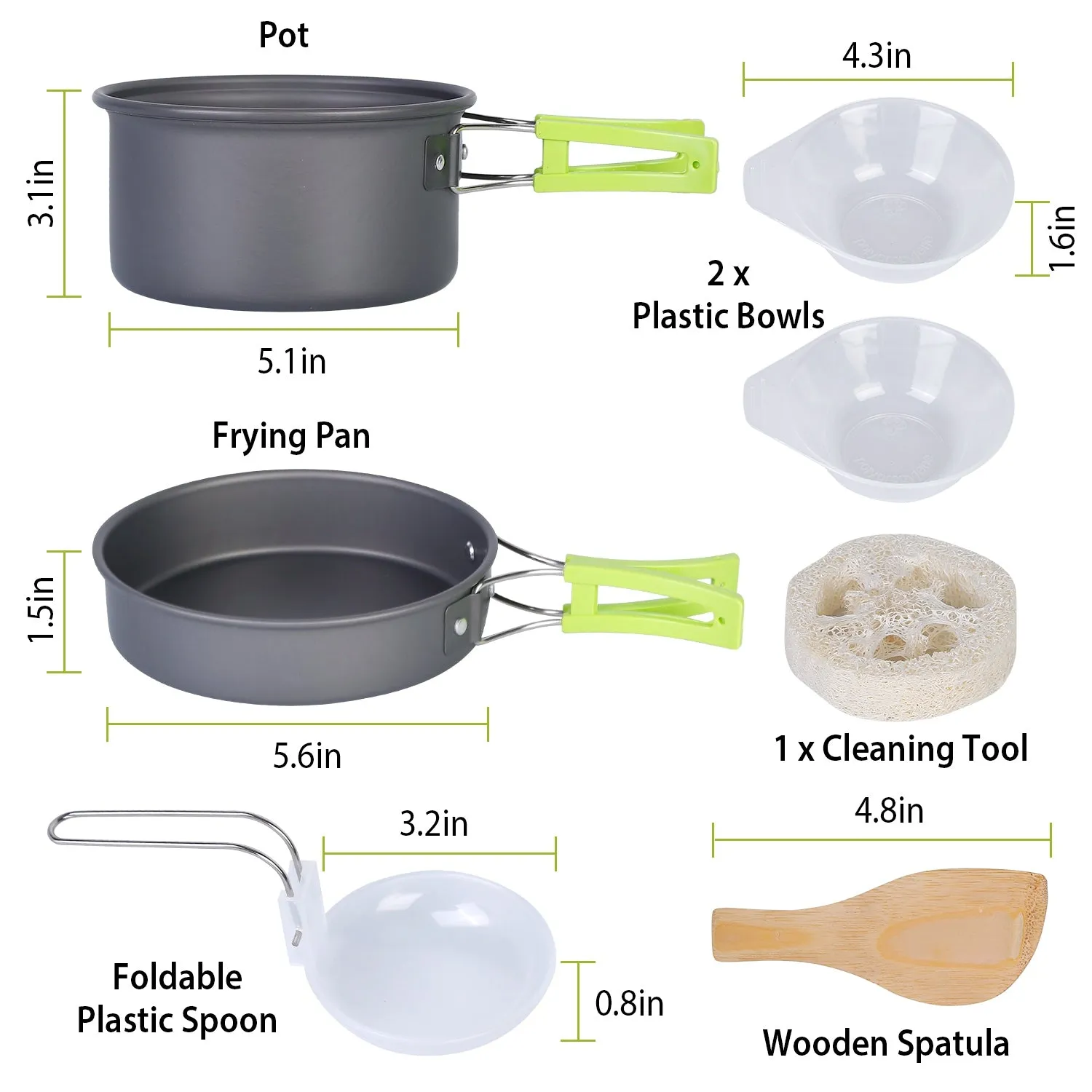 9-Piece: Camping Cookware Set