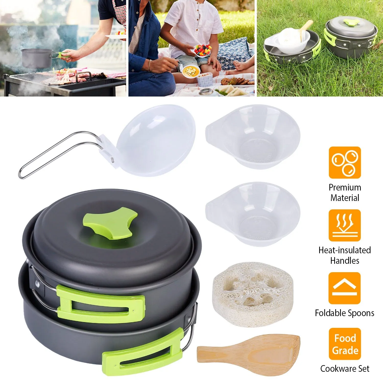 9-Piece: Camping Cookware Set