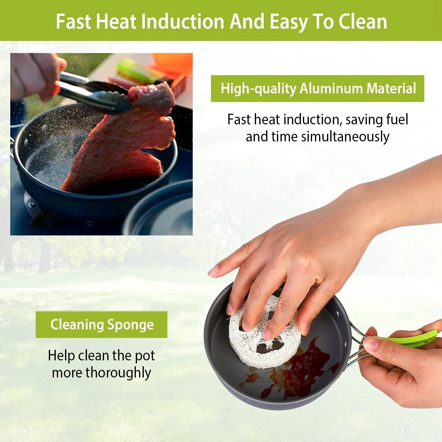 9-Piece: Camping Cookware Set