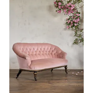 A Good Quality Aesthetic Movement Sofa - Pink Velvet