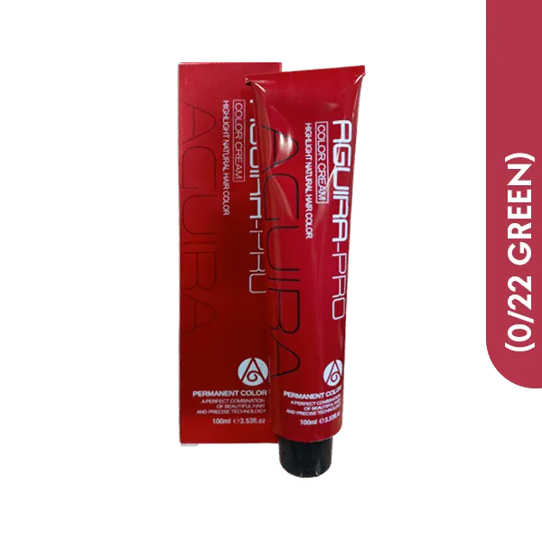 AGUIRA-PRO HAIR COLOR CREAM 100ML (0/22 GREEN)