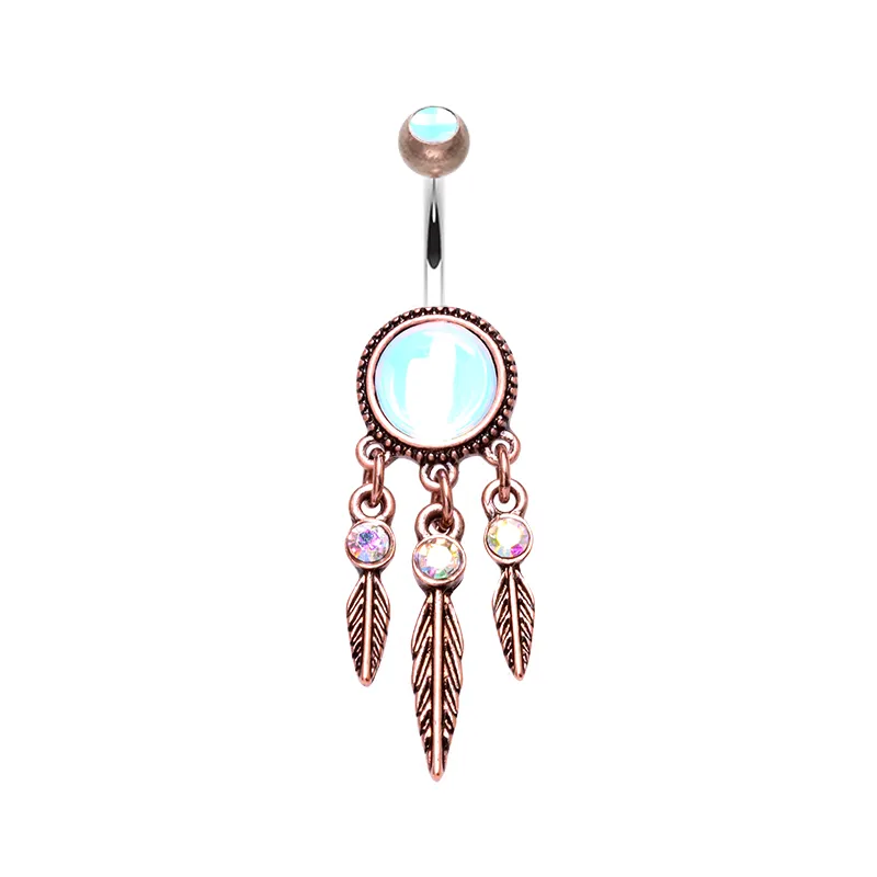 Antique Dreamcatcher Belly Ring - Copper