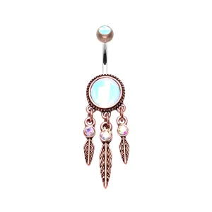 Antique Dreamcatcher Belly Ring - Copper