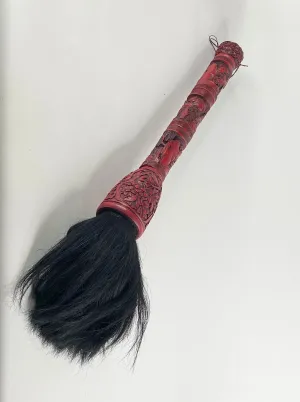 Antique Red Carved Handle Chinese Fuzi