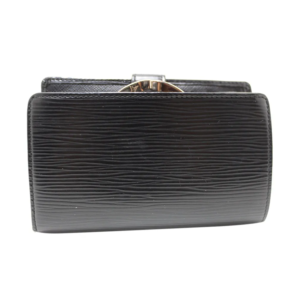 Authentic Louis Vuitton Black Epi Leather Medium French Wallet