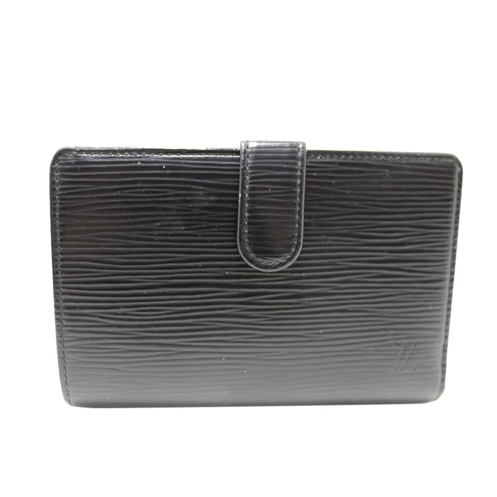 Authentic Louis Vuitton Black Epi Leather Medium French Wallet