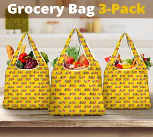 AUTISM (yellow background) Grocery Bags