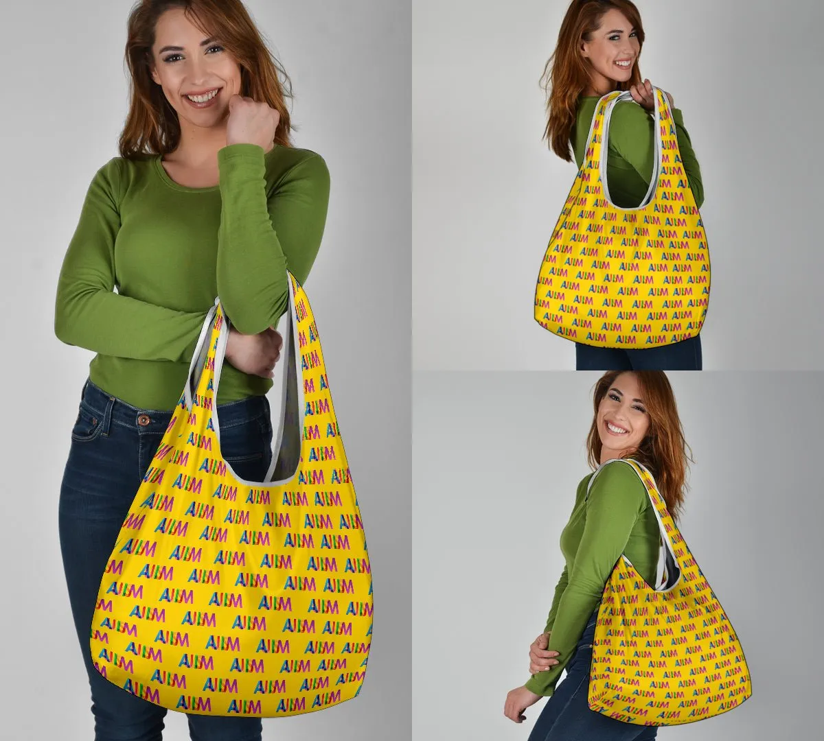 AUTISM (yellow background) Grocery Bags