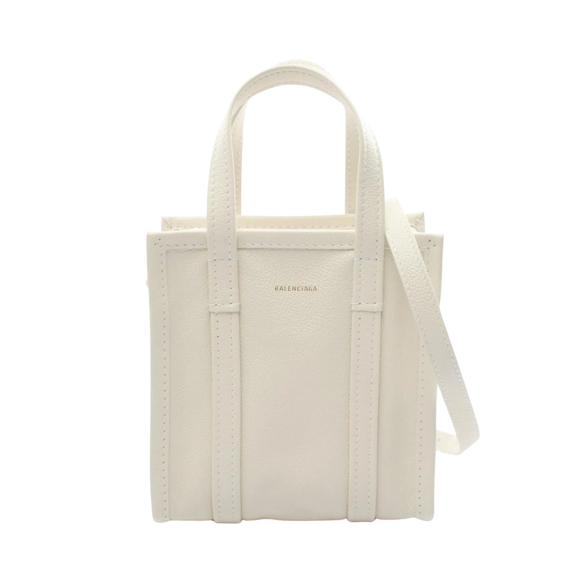 Balenciaga Bazar White Leather Bag