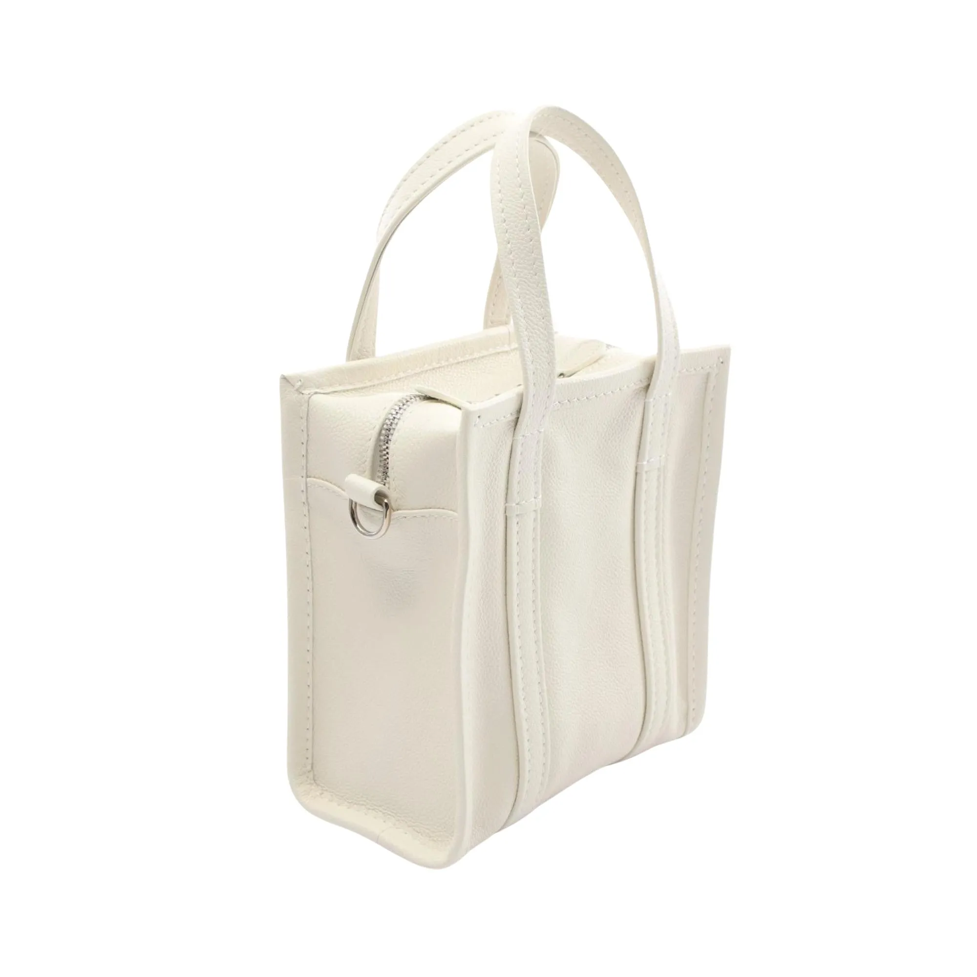 Balenciaga Bazar White Leather Bag