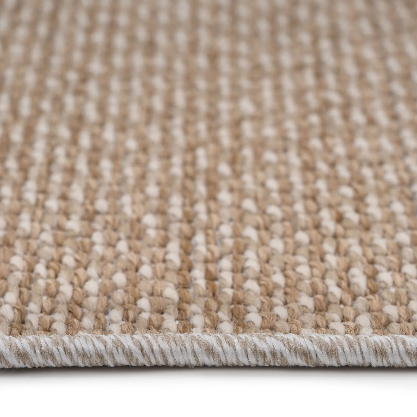 Beige Geometric Loop Pile Rug