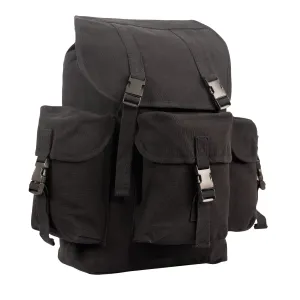 Black Canvas Outfitter Backpack Rucksack - Hiking Camping School Bookbag