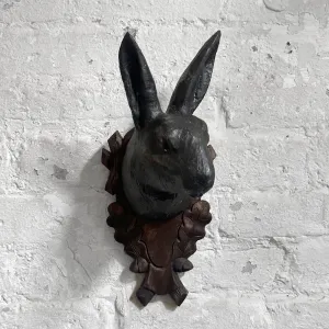 Black Forest Carved Rabbit Head (B52)
