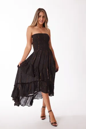 Black lurex dress three stars