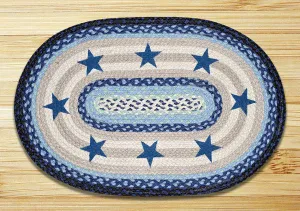 Blue Stars Oval Patch Rug