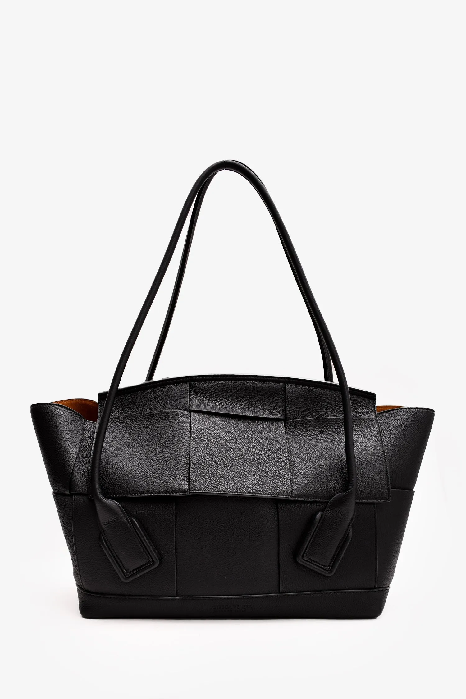 Bottega Veneta Black Intrecciato Leather Large Arco Tote