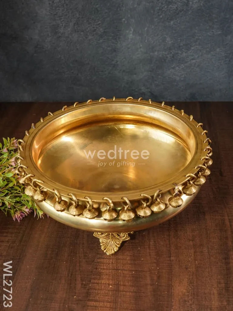 Brass Urli with Bells - 10 inch - WL2723