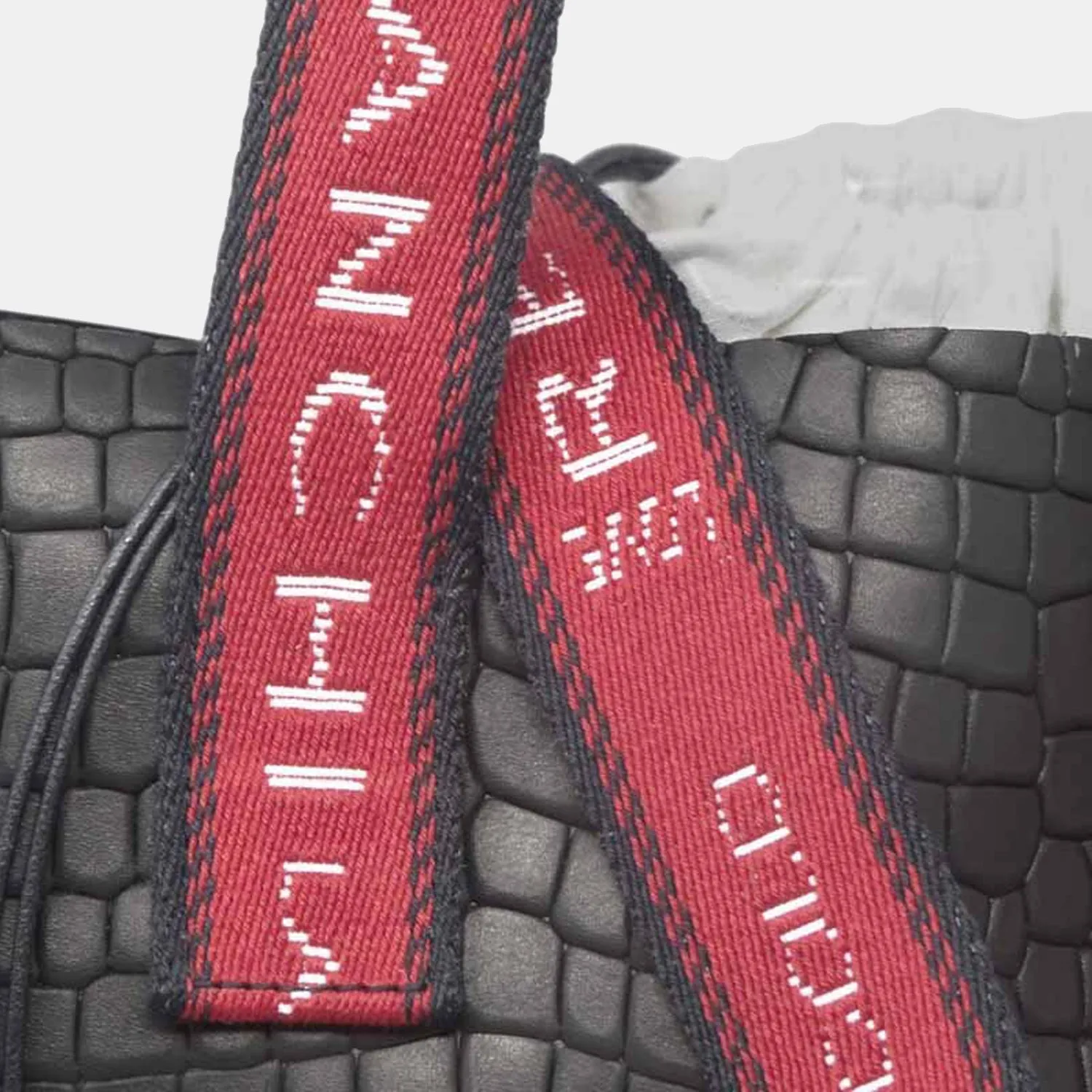 California black bag with text straps