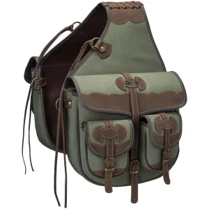 Canvas Saddle Bag W/ Leather Accents