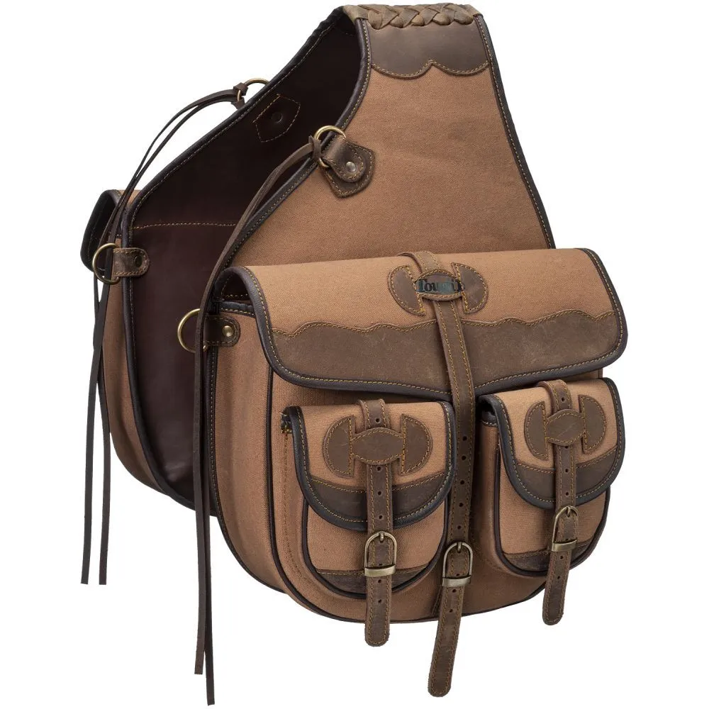Canvas Saddle Bag W/ Leather Accents