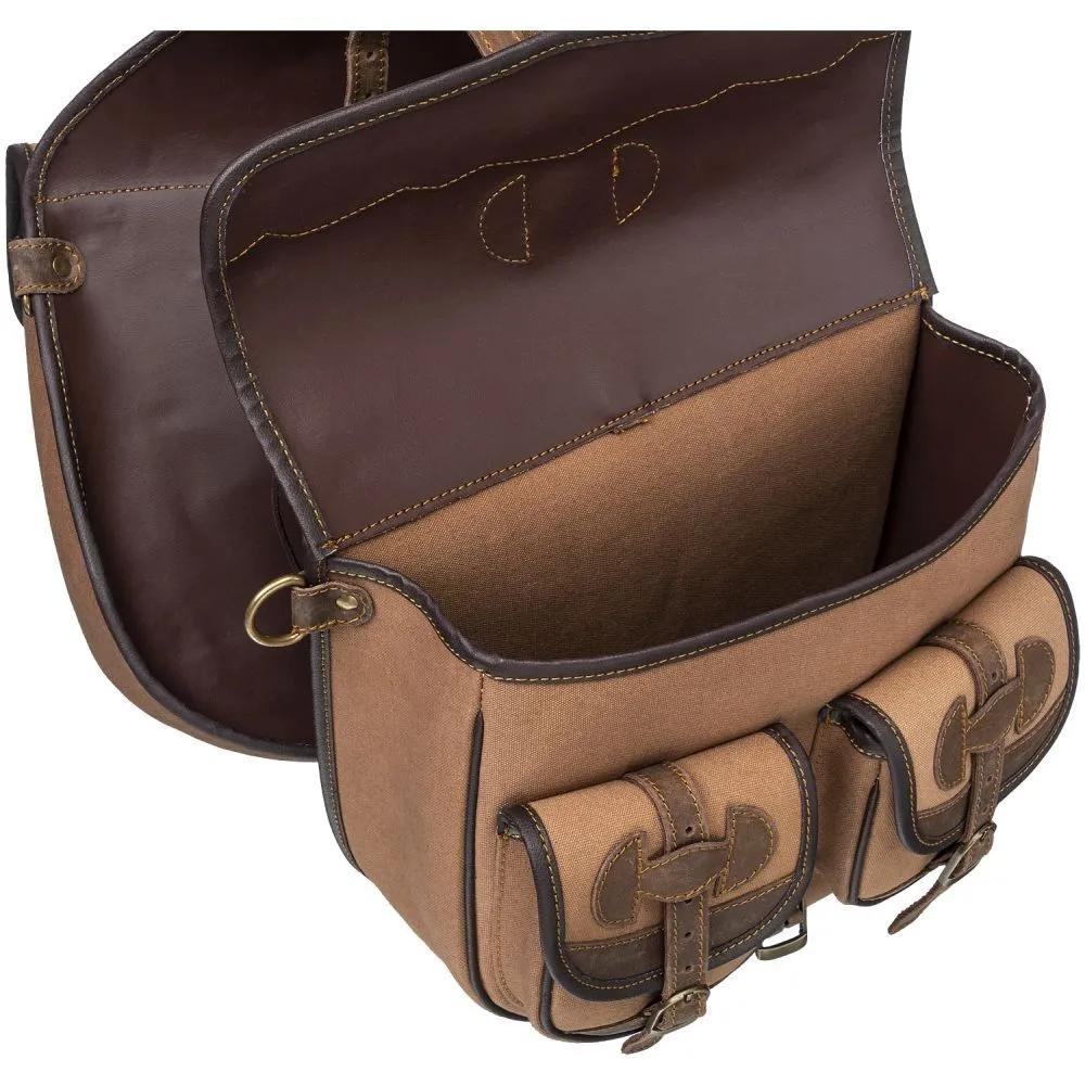 Canvas Saddle Bag W/ Leather Accents