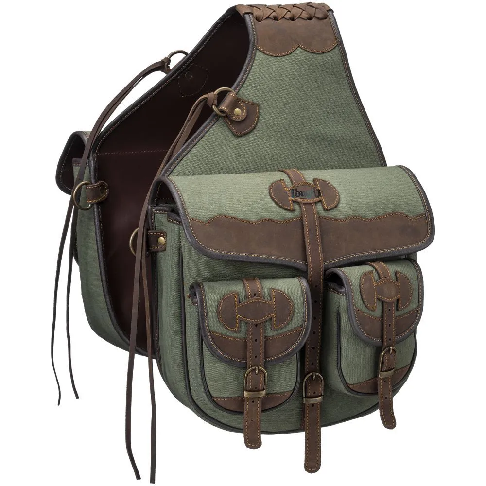 Canvas Saddle Bag W/ Leather Accents