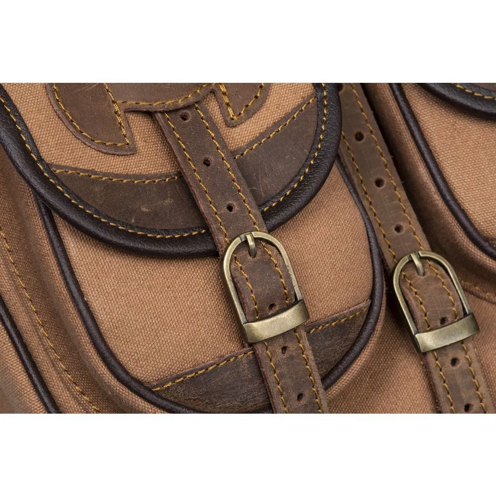 Canvas Saddle Bag W/ Leather Accents