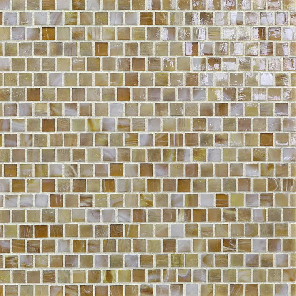 Caramel Iridescent, 5/8" x 5/8" - Glass Tile