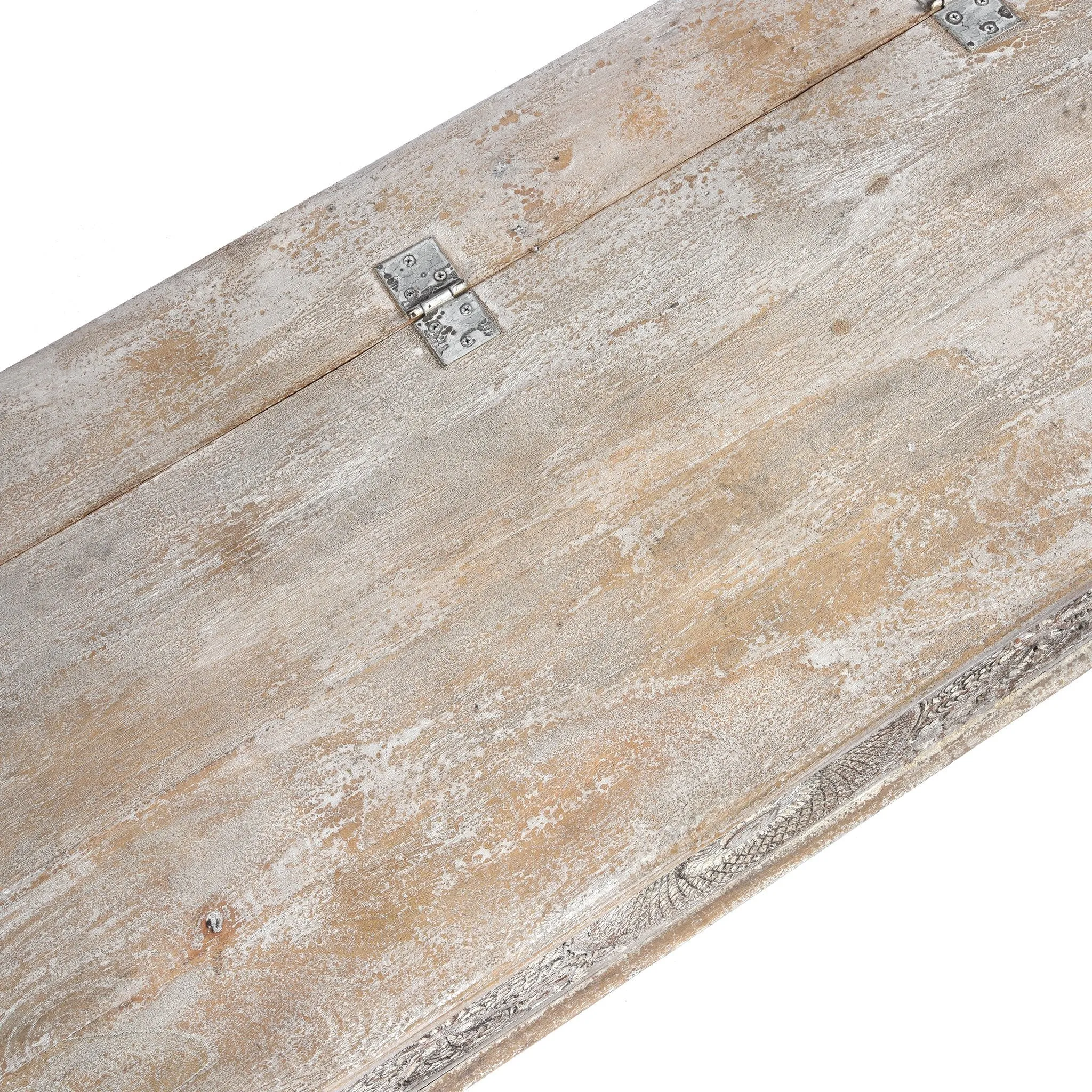 Carved Blanket Box Made From Reclaimed Teak