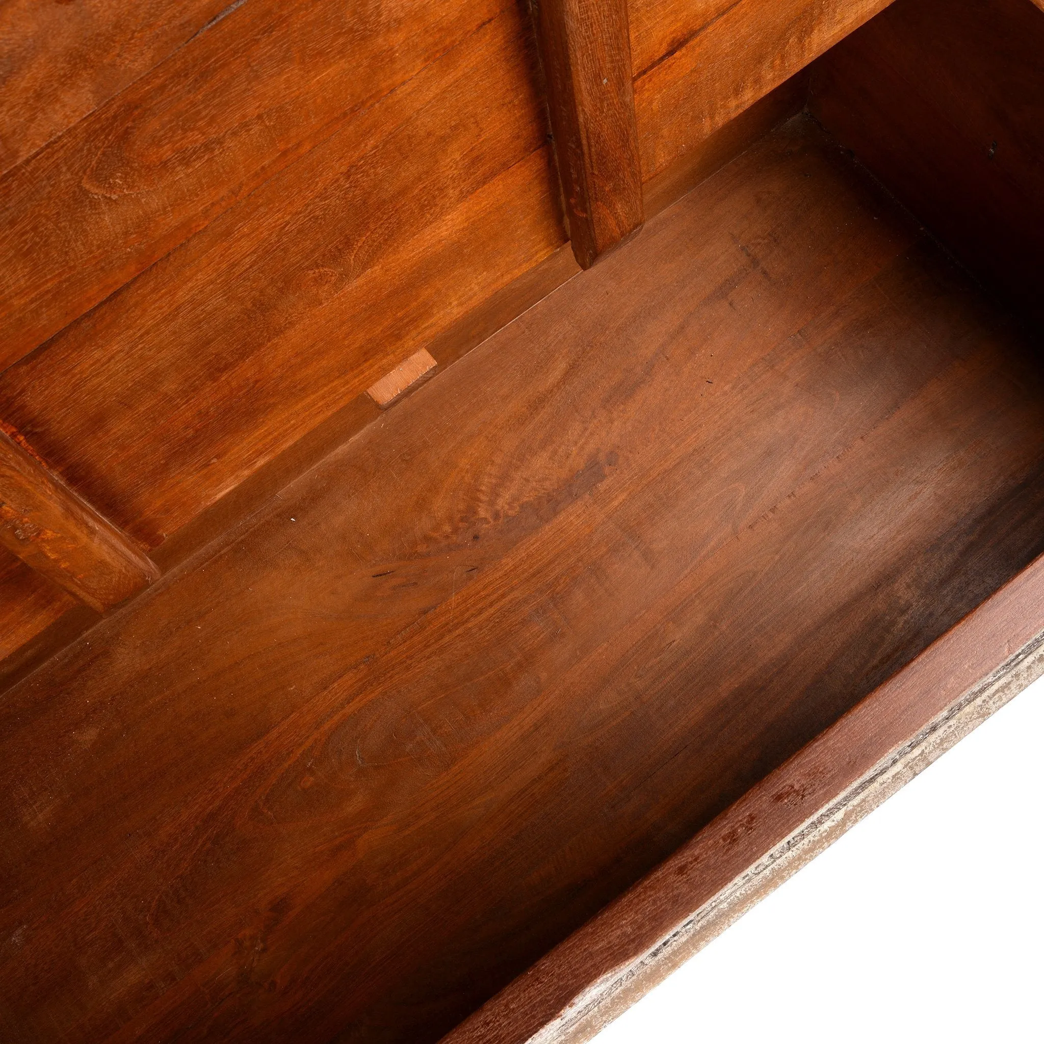 Carved Blanket Box Made From Reclaimed Teak