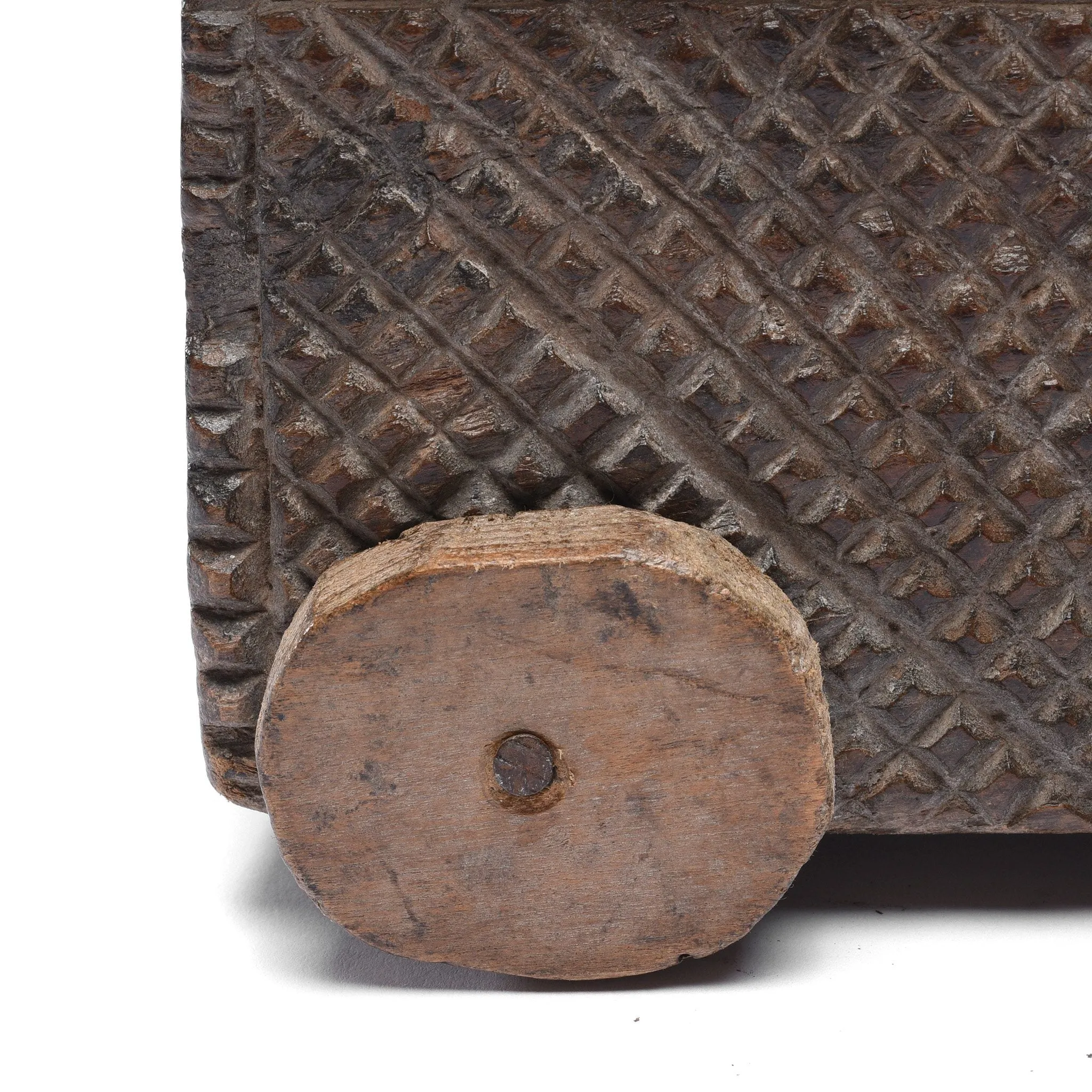 Carved Wood Masala Box From Andra Pradesh - Ca 100 Yrs