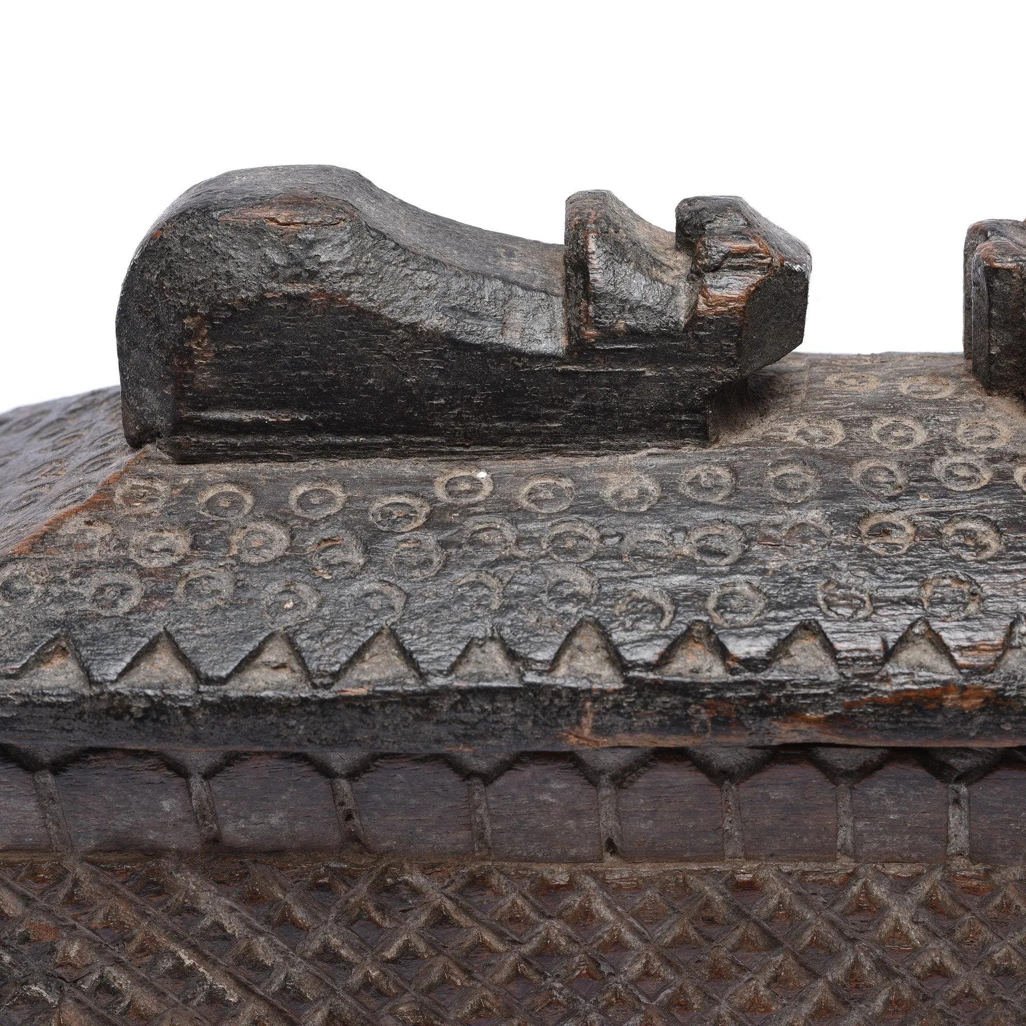 Carved Wood Masala Box From Andra Pradesh - Ca 100 Yrs