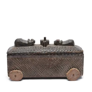 Carved Wood Masala Box From Andra Pradesh - Ca 100 Yrs