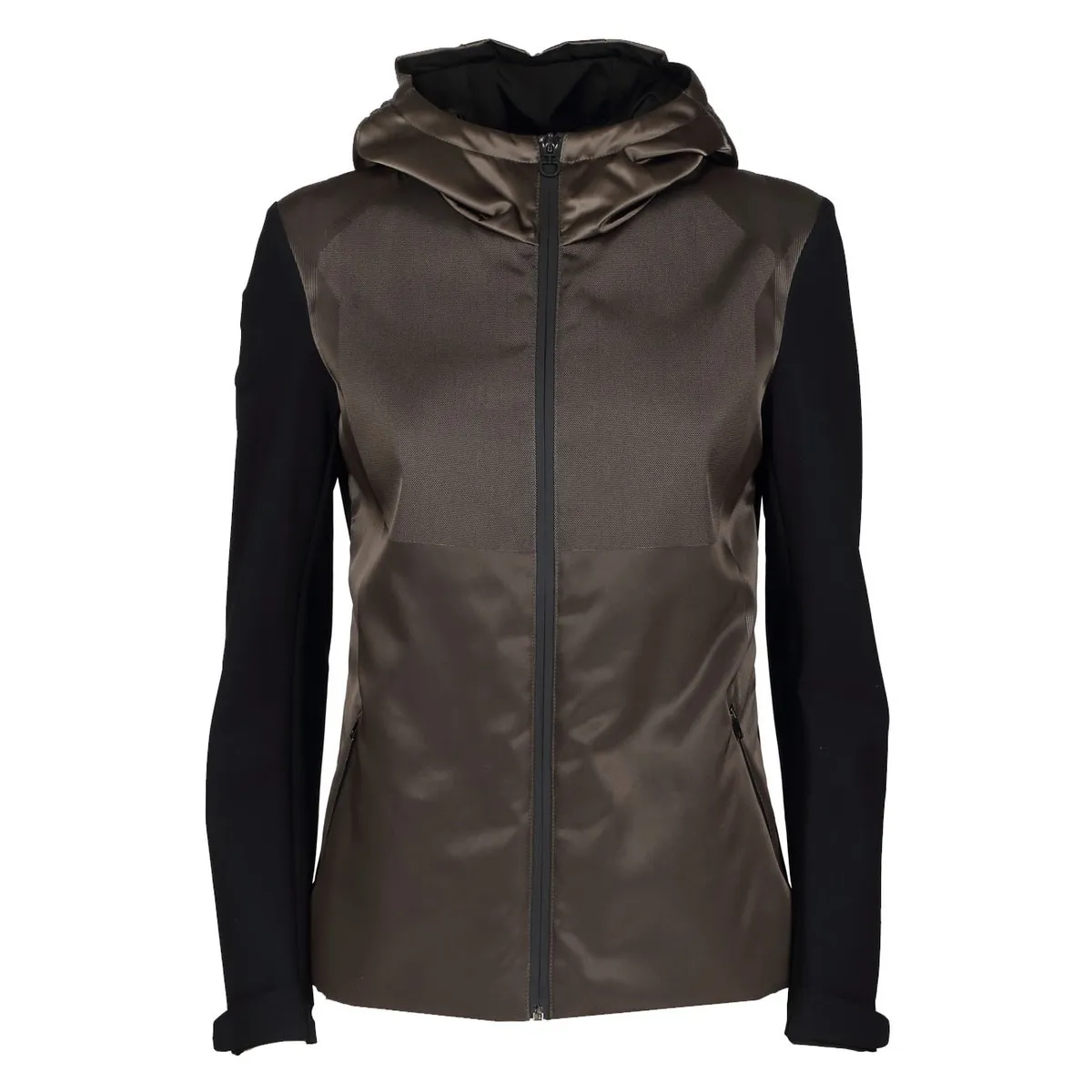 CAVALLERIA TOSCANA WOMEN&#x27;S SOFTSHELL WITH FULL ZIP HOOD COLOR BLACK / BRONZE