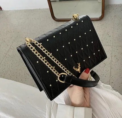 “Caviar Beauty” Leather Crossbody Bag