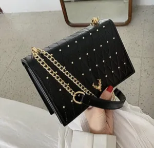 “Caviar Beauty” Leather Crossbody Bag