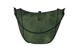 CELESTE LEATHER HOBO BAG - LARGE - JADE BISON