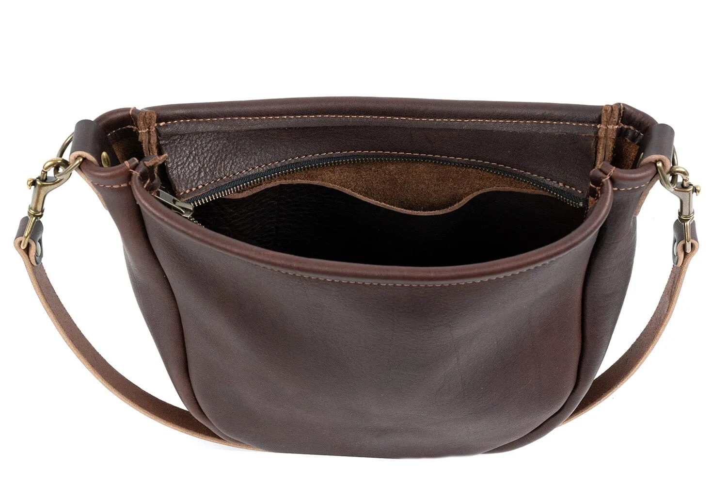 CELESTE LEATHER HOBO BAG - LARGE - JADE BISON